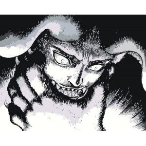 Картина по номерам "Берсерк Berserk манга аниме: демон чб"