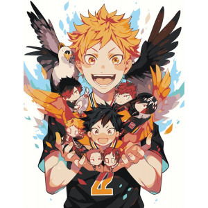 Картина по номерам "Аніме Волейбол Haikyu: Шойо Хіната з крилами"