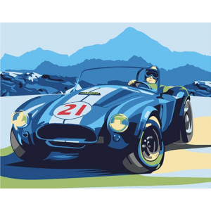 Картина по номерам "Ретро-автомобіль Cobra"