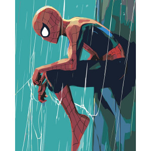 Картина по номерам "Людина павук Spiderman: арт з павутинням"