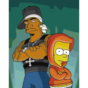 Картина по номерам "Simpsons Симпсоны: Барт и 50 Cent"
