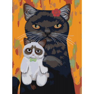 Картина по номерам "Любимая игрушка-кошечка"