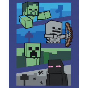 Картина по номерам "Игра Майнкрафт Minecraft: мобы враги"
