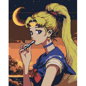 Картина по номерам "Аниме Сейлор Мун Sailor Moon: луна и вейп"