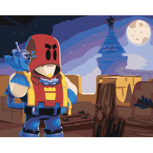 Картина по номерам "Brawl Stars Бравл Старс: герой Грім"