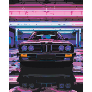 Картина по номерам "Машина BMW, неон"