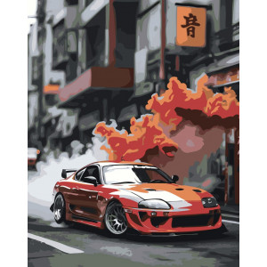 Картина по номерам "Машини: червона Toyota Supra Toyota Supra"