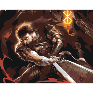 Картина по номерам "Берсерк Berserk манга аніме: Гатс"