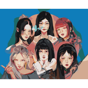 Картина по номерам "K-POP група (G)I-dle Джі Айдл: Аніме арт 3"