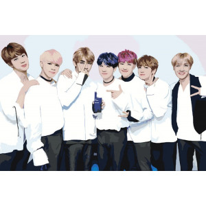 Картина по номерам "Корейська K-POP група BTS 3"