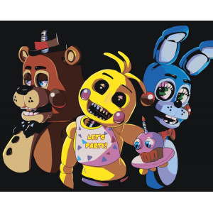 Картина по номерам "Фнаф Freddy's Фредди, Бонни, Чика 2"