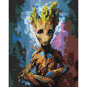 Картина по номерам "Марвел Marvel: Барвистий Грут"