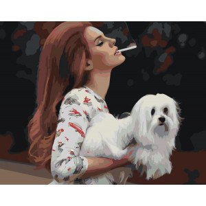 Картина по номерам "Lana Del Rey Лана Дель Рей: С сигаретой 2"