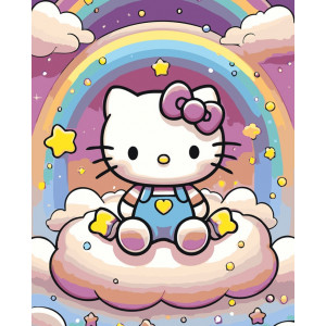 Картина по номерам "Хеллоу Китти Hello Kitty: радуга и звезды"