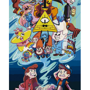 Картина по номерам "Gravity Falls Гравити Фолз: Персонажи Арт"