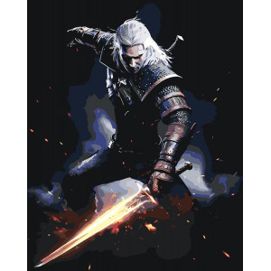 Картина по номерам "Ведьмак 3 Witcher фэнтези: Геральт 2"