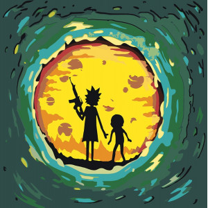 Картина по номерам "Рик и Морти Rick and Morty: Портал "