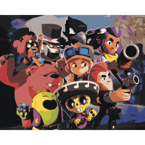 Картина по номерам "Brawl Stars Бравл Старс: герои арт"