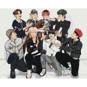 Картина по номерам "Stray Kids Стрей Кідс KPOP кпоп: Аніме"