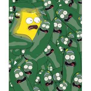 Картина по номерам "Рик и Морти Rick and Morty: Огурчик Рик"