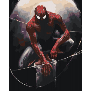 Картина по номерам "Человек паук Spiderman: мрачный арт"