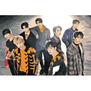 Картина по номерам "Stray Kids Стрей Кидс: Группа 4"