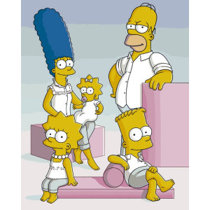 Картина по номерам "Simpsons Симпсоны: Семья в белом"