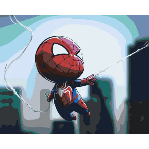 Картина по номерам "Человек паук Spiderman: маленький арт"