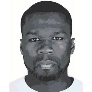 Картина по номерам "50 Cent ч/б"