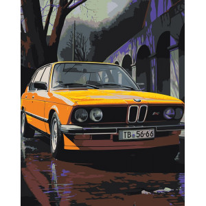 Картина по номерам "Машина BMW, неон"