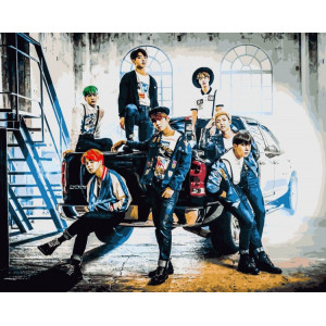 Картина по номерам "Корейская K-POP группа BTS 6"
