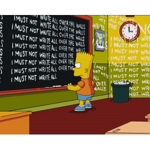 Картина по номерам "Simpsons Симпсоны: Барт пишет на доске"