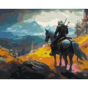Картина по номерам "Witcher Відьмак: Геральт верхи на Плотві"