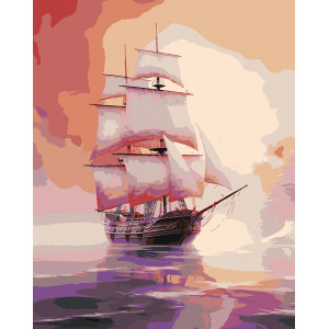 Картина по номерам "Море: Вітрильний корабель"