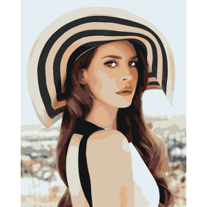 Картина по номерам "Lana Del Rey Лана Дель Рей: В шляпе 3"