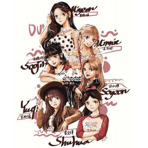 Картина по номерам "K-POP группа (G)I-dle Джи Айдл: Аниме арт 2"