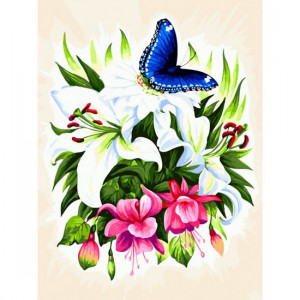 Картина по номерам "Бабочка в ботаническом саду"