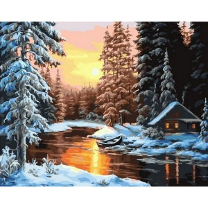 Картина по номерам "Зимний пейзаж"