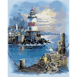 Картина по номерам "Пирс у маяка"