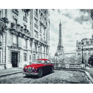 Картина по номерам "Авто на улице Парижа"