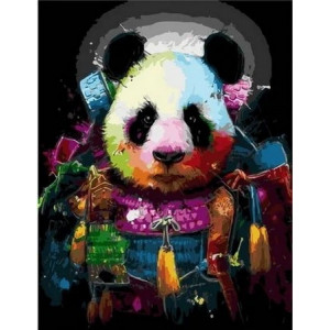 Картина по номерам "Панда в ярких красках"