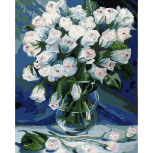 Картина по номерам "Букет белых роз"