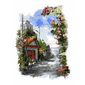 Картина по номерам "Будиночок біля моря"