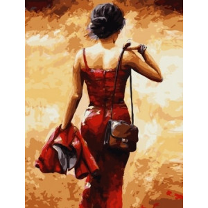 Картина по номерам "Червоне плаття"