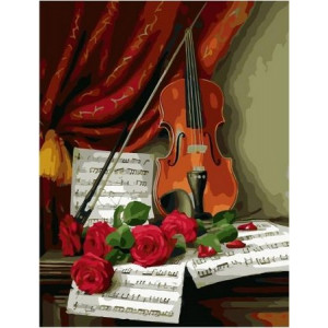 Картина по номерам "Розы и скрипка"