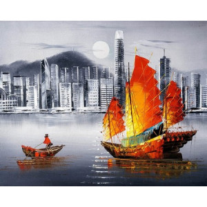 Картина по номерам "Нічний Гонконг"