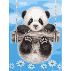Картина по номерам "Панда на гойдалці"
