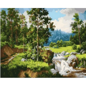 Картина по номерам "Лесная река"