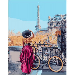 Картина по номерам "Велосипедный маршрут по Парижу"