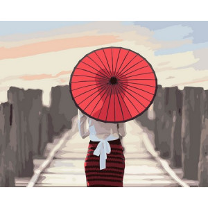 Картина по номерам "Японский зонтик"